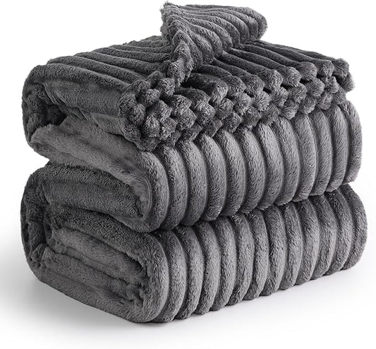 Bedsure GentleSoft Grey Full Blanket for Bed - Cozy Soft Blankets for Women, Cute Large Throws for Girls, 84x90 Inches