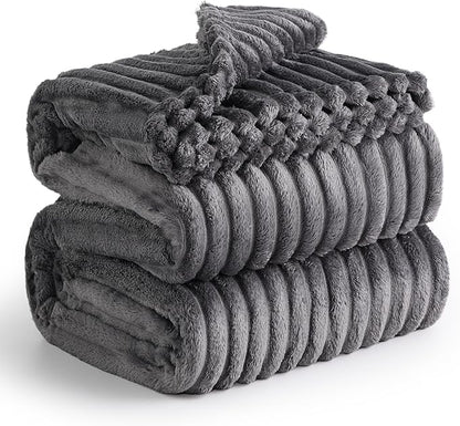 Bedsure GentleSoft Grey Fleece King Blanket for - Cozy Soft Blankets for Women, Cute Small Throws for Girls, 108x90 Inches