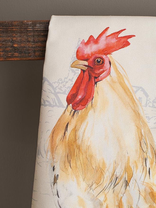 Maison d'Hermine 100% Cotton Kitchen Towels Campagne Coq Set of 2 Quick Drying Dish Towels Spring Summer