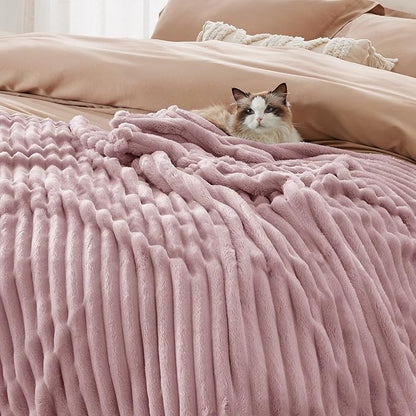 Bedsure GentleSoft Pink Fleece Blanket for  - Cozy Soft Blankets for Women, Cute Small Throws for Girls, Pink Decor Gifts for Home Room Office, 50x60 Inches