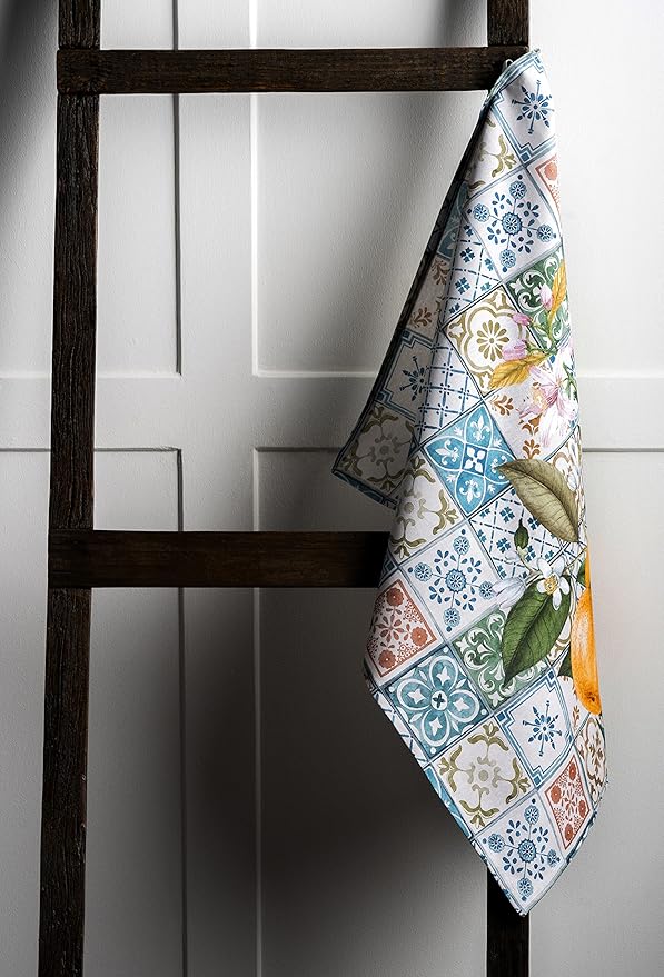 Maison d'Hermine Dish Towels 100% Cotton Absorbent Agrume Set of 3 Spring Summer