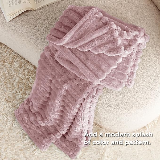 Bedsure GentleSoft Pink Fleece Blanket for  - Cozy Soft Blankets for Women, Cute Small Throws for Girls, Pink Decor Gifts for Home Room Office, 50x60 Inches