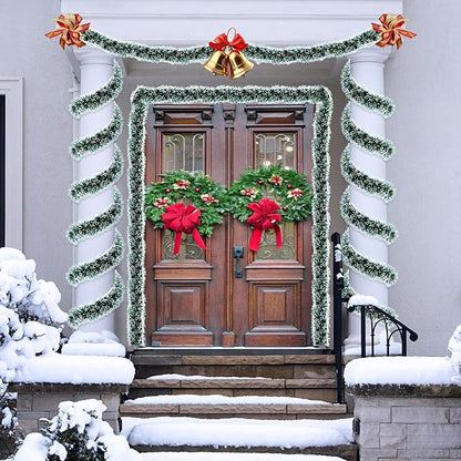 50 Feet Green Christmas Tinsel Garland Christmas Decorations for Xmas Tree Decor Metallic Twist Shiny Hanging Garlands for Tree Mantel Stairs Fireplace Home Indoor Outdoor Holiday Decor Party Supplies