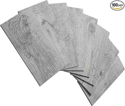 AULIGET 100 Piece Peel and Stick Backsplash PVC Tile, 3 Inch x 6 Inch Dover Gray Stick on Tiles for Backsplash Kitchen, Bathroom, Laundry Room, Camper, Fireplace