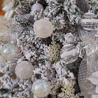 XmasExp Christmas Ball Ornaments Set, Shatterproof Christmastree Decorations,12ct Large Plastic Hanging Ornaments, 70mm/2.76",White