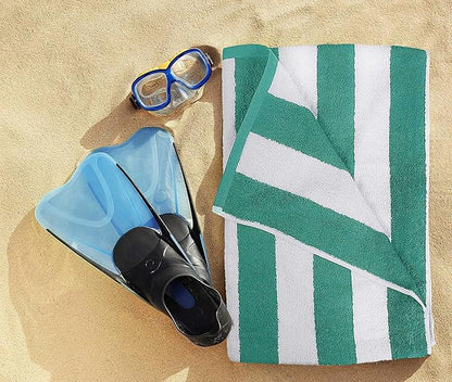 Utopia Towels Cabana Stripe Beach Towels, 30 x 60 Inches - Large Pool Towels (Bulk Pack of 24, Multi Color)