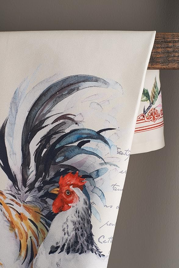Maison d'Hermine Campagne 100% Cotton Kitchen Towels Basse Cour Set of 2 Absorbent Tea Bar Towels