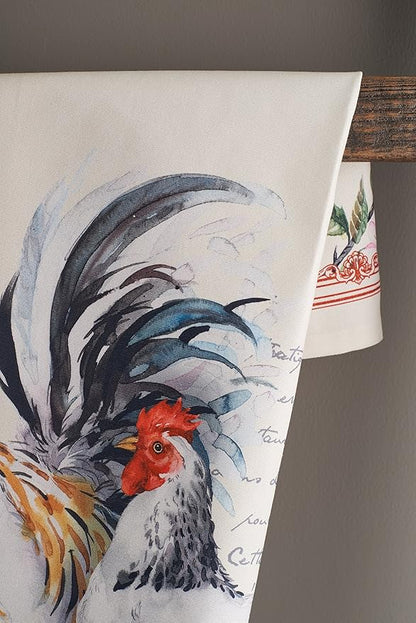 Maison d'Hermine Campagne 100% Cotton Kitchen Towels Basse Cour Set of 2 Absorbent Tea Bar Towels