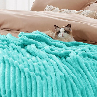 Bedsure GentleSoft Blue California King Size for Bed - Cozy Soft Blankets for Women, Cute Small Fleece Throws for Girls, Birthday Gifts for Women, Blue Fog, 102x96 Inches