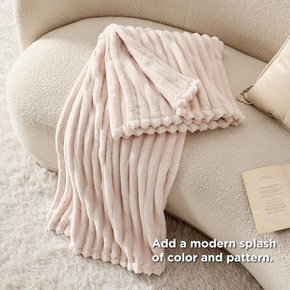 Bedsure GentleSoft Crystal Pink Fleece Blanket for - Cozy Soft Blankets for Women, Cute Small Throws for Girls, 60x80 Inches
