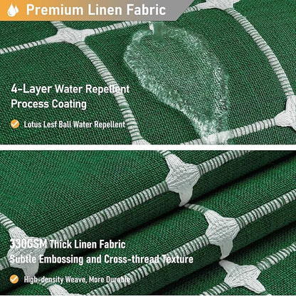 BTTN Boho Shower Stall Curtain - 36x72 Narrow Linen Ultra Thick Tassel Fabric Shower Curtain Set with 6 Plastic Hooks, Half Small Modern Farmhouse Country Shower Curtains for Bathroom, Emerald Green