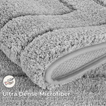 GRANNY SAYS Gray Bathroom Rugs, Bath Mats for Bathroom Non-Slip, Super Soft and Water Absorbent, Microfiber Bath Rugs, Machine Wash Dry, Bath Rugs for Floor, Tub and Shower, 16" x 24"