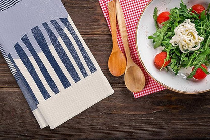 QIYUHOY Abstract Blue Geometric Mid Century Modern Kitchen Towels Tea Towels 16x24 Cotton Dish Towels for Farmhouse Decor
