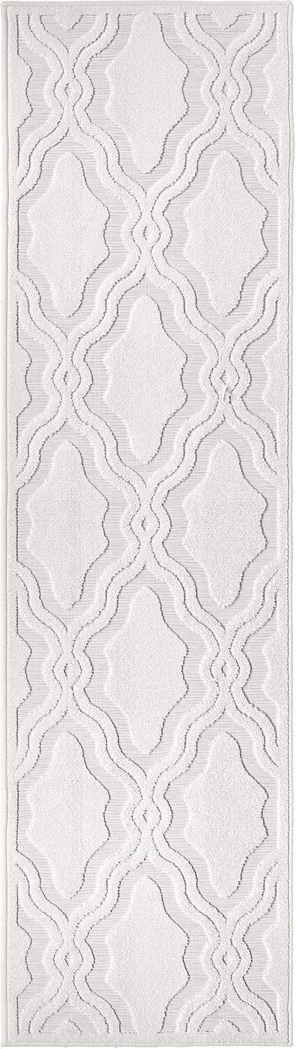 My Texas House Cotton Blossom Runner Rug 1.11x7.6 Indoor Outdoor, Natural