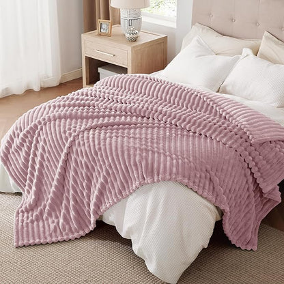 Bedsure GentleSoft Pink Fleece Blanket for - Cozy Soft Blankets for Women, Cute Small Throws for Girls, 108x90 Inches