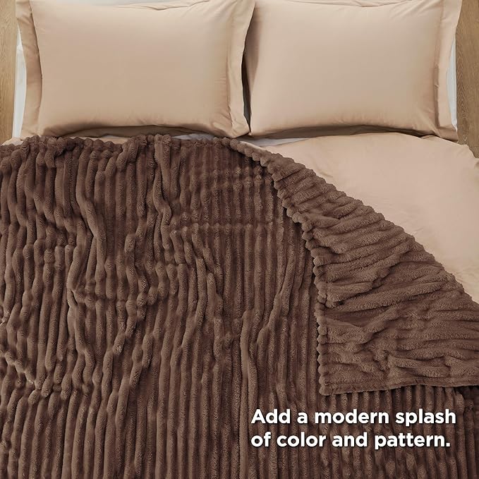 Bedsure GentleSoft Fondue Fudge California King Size Blanket for Bed - Cozy Soft Blankets for Women, Cute Small Fleece Throws for Girls, Birthday Gifts for Women, 102x96 Inches