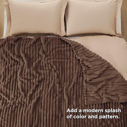 Bedsure GentleSoft Fondue Fudge California King Size Blanket for Bed - Cozy Soft Blankets for Women, Cute Small Fleece Throws for Girls, Birthday Gifts for Women, 102x96 Inches