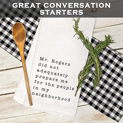 MAINEVENT Mr Rogers Funny Dish Towel Gift Kitchen Tea Towel 18x24