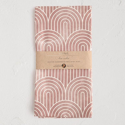 Minted Deco Arches Tea Towels Cotton Kitchen Towels Decorative with Hanging Loop Set of 2