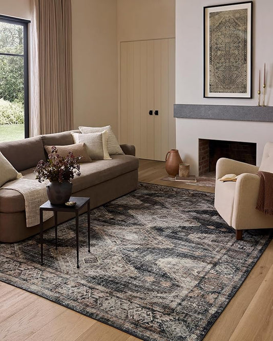 Loloi Amber Lewis Josie Collection JOS-04 Ink Earth 9'-0" x 12'-0" .13" Area Rug