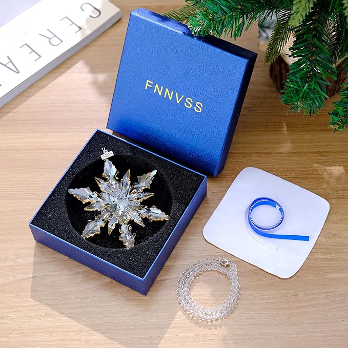 2025 Annual Christmas Ornaments Crystal Snowflake Star - Christmas Tree Ornaments Pendant Crystal Sun Catcher Home Hanging Decor