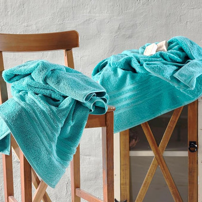 Hawmam Linen Jumbo Large Bath Sheets Towels 2 Pack Soft and Absorbent, Premium Quality 100% Cotton Towels, Teal Turquoise