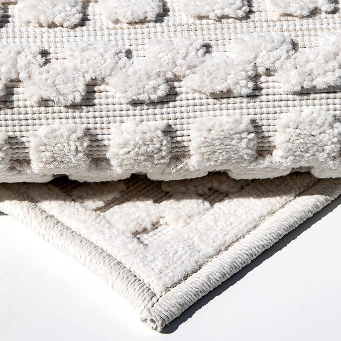 My Texas House Quail Hallow Rug 3.11x5.5 Rectangle High-Low Geometric Indoor Outdoor, Natural