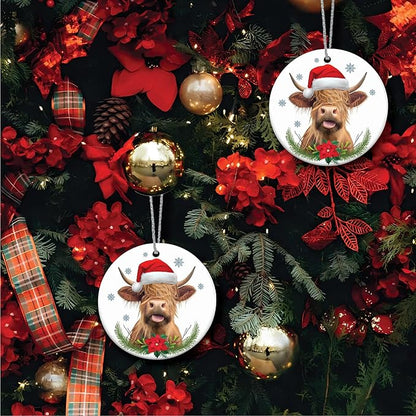 Ornaments Highland Cow Gifts for Women, Farmhouse Christmas Cow Decor, Christmas Tree Ornament, Friendship Elephant Ornament, Highland Cow Gifts, Highland Cow Decor