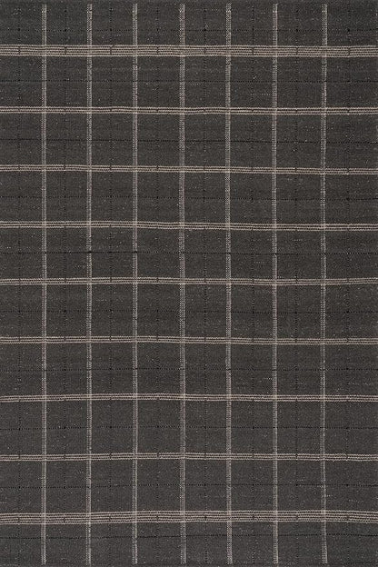 Rugs USA x Nate Berkus Downing Plaid Wool Cozy Area Rug, 9' 6" x 13' 6", Black