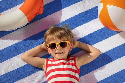 Utopia Towels 4 Pack Cabana Stripe Beach Towel Oversized 100% Ring Spun Cotton Beth Towels Highly Absorbent, Blue