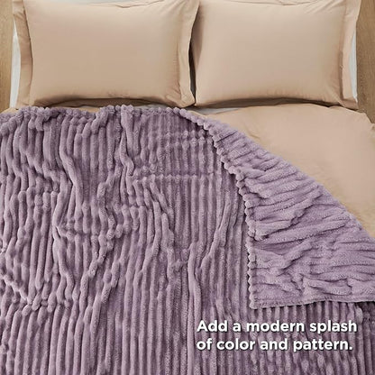 Bedsure GentleSoft Light Purple Fleece Blanket for - Cozy Soft Blankets for Women, Cute Small Throws for Girls, 90x90 Inches