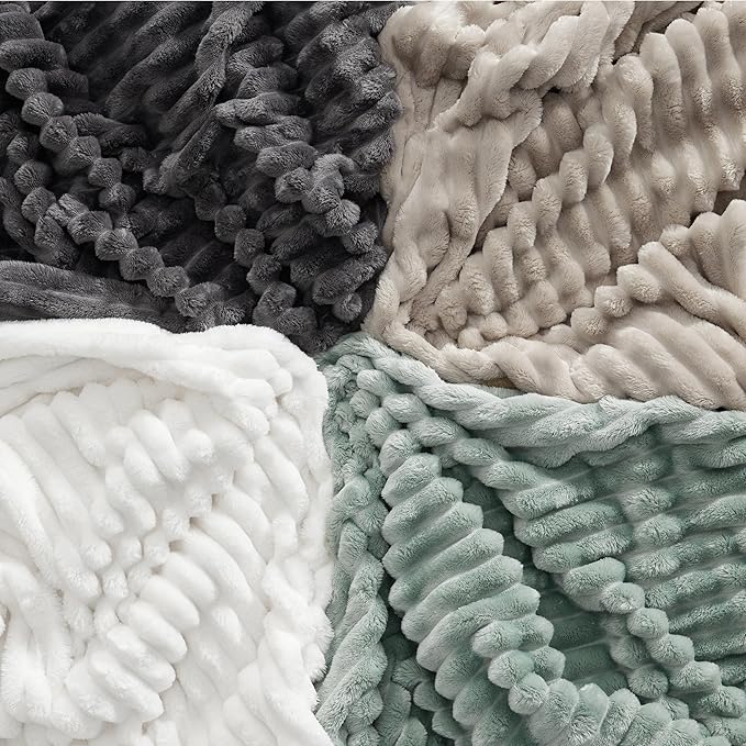 Bedsure GentleSoft Blankets Queen Size for Bed - Cozy Soft Blankets for Women, Cute Large Fleece Throws for Girls, Linen, 90x90 Inches
