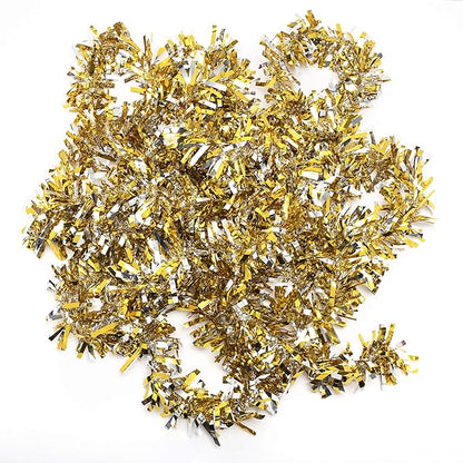 Anderson's Metallic Gold & Silver Tinsel Twist Garland, 25ft Holiday Decoration, Christmas Tree Trim, Parade Float Decor, Party Supplies, Halloween, Graduation, Indoor/Outdoor Event Garland