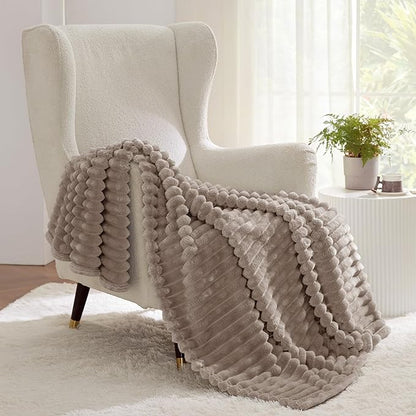 Bedsure GentleSoft Mocha Meringue Twin Blanket for Bed - Cozy Soft Blankets for Women, Cute Large Throws for Girls, 66x90 Inches