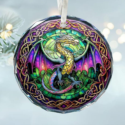 Celtics Ornament - Dragon Themed Celtic Christmas Ornaments for Tree, Unique Dragon Tree Topper, Perfect for Dragons Lovers, Eye-Catching Celtic Knot Ornaments, Ideal for Families