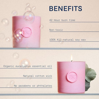 The Skinny Confidential Candle with Organic Eucalyptus Essential Oil - All-Natural Soy Wax Jar Candle - Non-Toxic Aromatherapy Candles for Home with Natural Cotton Wick - Paraben-Free & Non-GMO