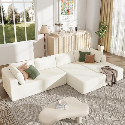 Modern Large Modular Sectional Sofa 3 Piece Free Combination, Beige