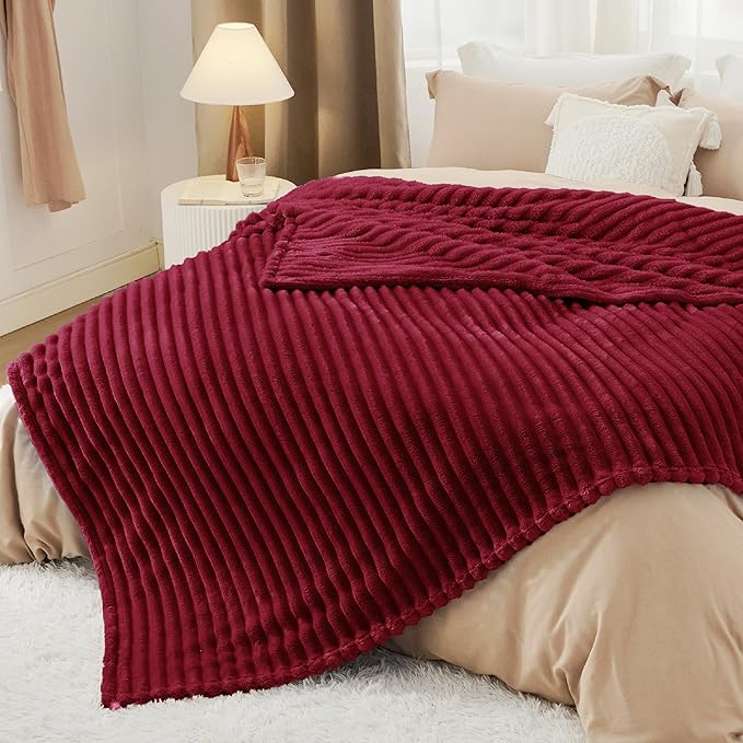 Bedsure GentleSoft Deep Red Full Blanket for Bed - Cozy Soft Blankets for Women, Cute Large Throws for Girls, 84x90 Inches