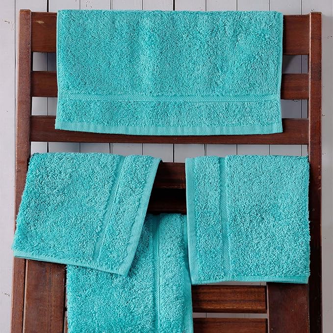 Teal Turquoise Washcloth Linen Set Premium Original Turkish Cotton  Softness Absorbency for Face, Hand Bath Sheets, Teal Turquoise