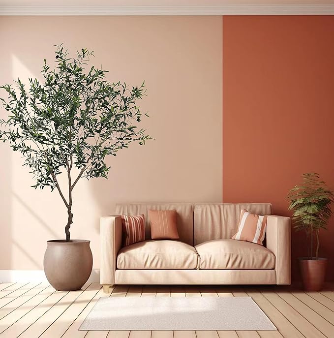 Artificial Olive Tree 7ft(82in,1789leaves) Tall,Faux Olive Tree Indoor Artificial Tree for Modern Home Office Living Room Floor Decor Indoor (2pack)