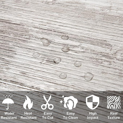 AULIGET 3" x 6" Subway Tile Peel and Stick Backsplash, Thick PVC Stick on Wall Tiles (4, Brown Birch)