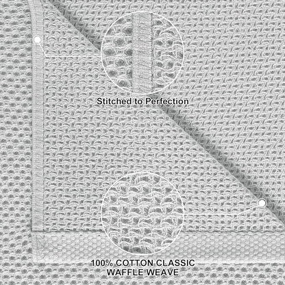 Homaxy 100% Cotton Kitchen Towels and Dishcloths Set, 12 x 12 Inches and 13 x 28 Inches, Set of 12 Bulk Kitchen Towels Set, Ultra Soft Absorbent Dish Cloths for Washing Dishes, Light Gray