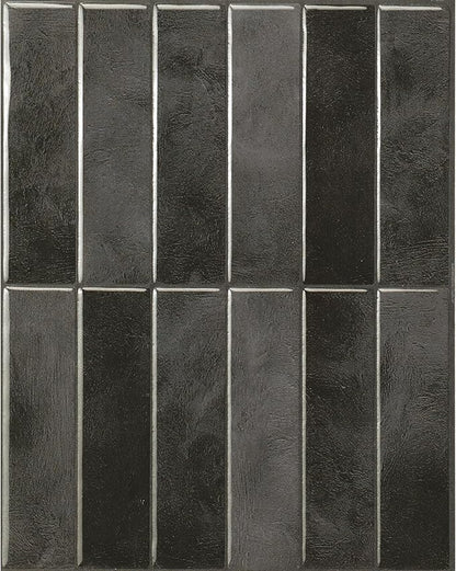 Smart Tiles Peel and Stick Backsplash - 5 Sheets of 11.43''x9'' - 3D Adhesive Peel and Stick Tile Backsplash for Kitchen, Bathroom, Wall Tile, Zaida Black