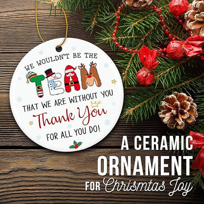 ZAGKOO Best Boss Ever Christmas Ornament 2025 - Appreciation Gifts for Boss Lady, Managers, Leaders - Thank You Gifts for Women, Bosses, Team, Coworkers - Holiday Ceramic Tree Xmas Decoration