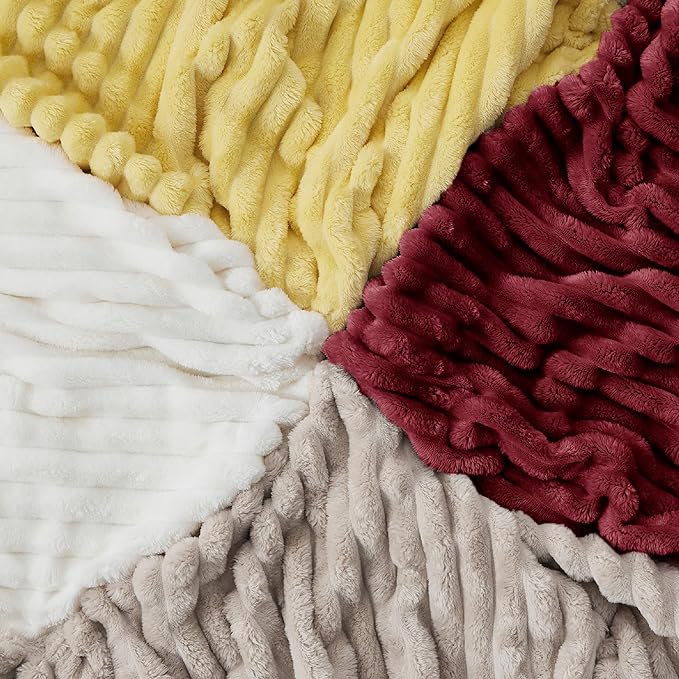Bedsure GentleSoft Deep Red Fleece Blanket for - Cozy Soft Blankets for Women, Cute Small Throws for Girls, 108x90 Inches