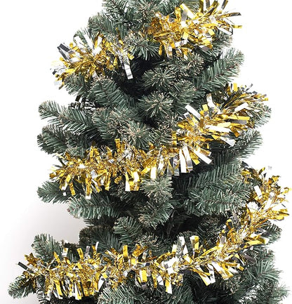 Anderson's Metallic Gold & Silver Tinsel Twist Garland, 25ft Holiday Decoration, Christmas Tree Trim, Parade Float Decor, Party Supplies, Halloween, Graduation, Indoor/Outdoor Event Garland