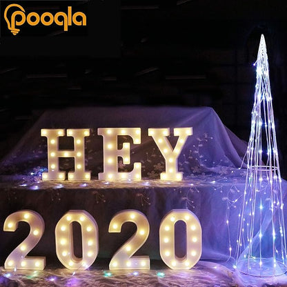 Pooqla LED Marquee Letter Lights Sign, Light Up Alphabet Letter for Home Party Wedding Decoration J