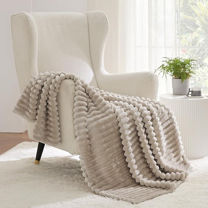 Bedsure GentleSoft Twin XL Blanket for - Cozy Soft Blankets for Women, Cute Small Fleece Throws for Girls, Linen, 66x90 Inches