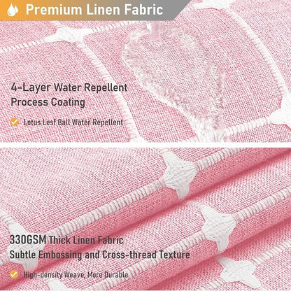 BTTN Extra Long Shower Curtain - 72x96 Inch Long Boho Chic Linen Fabric Heavy Duty Shower Curtain Set with Hooks, Tall Bohemian Farmhouse Shabby Chic Tassel Cloth Shower Curtains for Bathroom - Pink