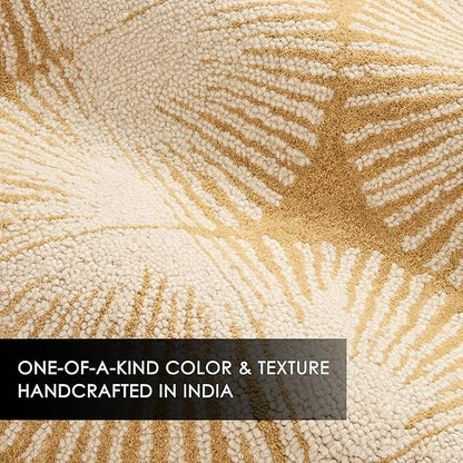 Nicole Miller New York Kendall Fluted Geo Handcrafted Area Rug, 100% Wool Rug, Gold, 8'x10'